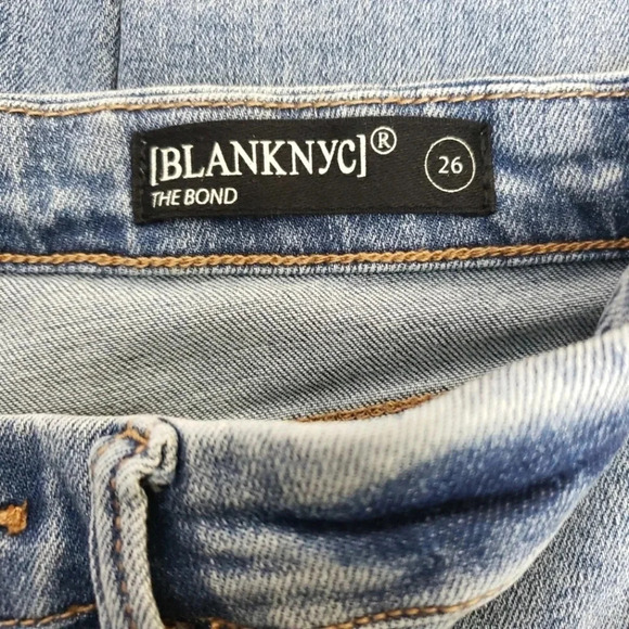 BLANKNYC Ankle Skinny Jeans The Bond Mid Rise Medium Wash Distressed Denim - Picture 8 of 9